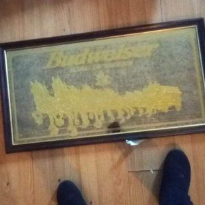 Budweiser Clydesdale horses and buggy gold mirror